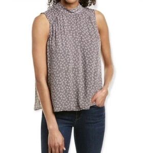 Anthropologie Cloth and stone Floral Sleeveless Women's Top - Gray small